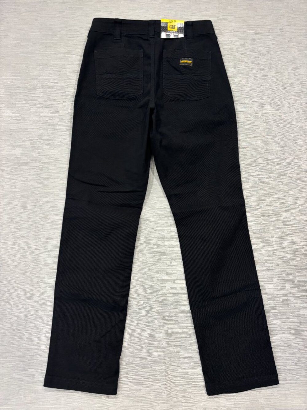 CAT Caterpillar Utility Work Pants Mens 32 x 34 Black Flex Waistband Cell Pocket